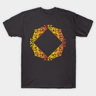 Ornamental frame with yellow-orange gradient T-Shirt